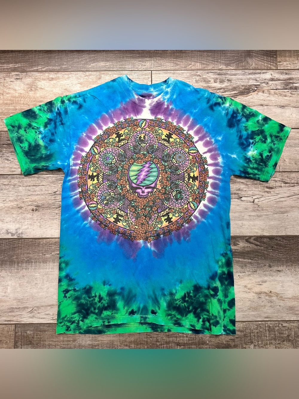 Mens Grateful Dead Tie-Dye Graphic Tee Vintage Y2K